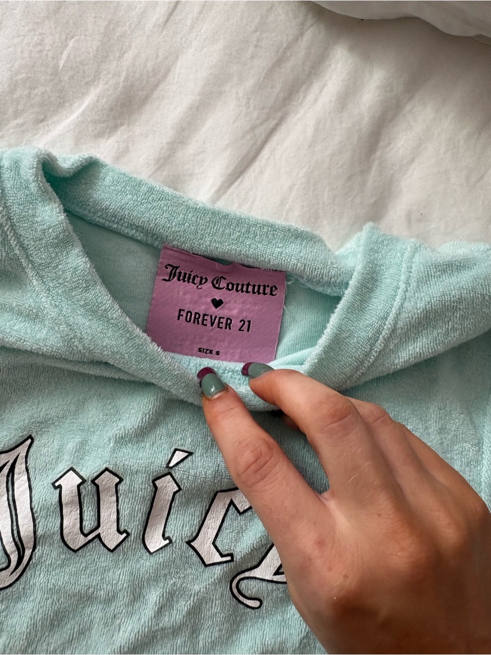 Juicy Couture Mint Green Hooded Pullover